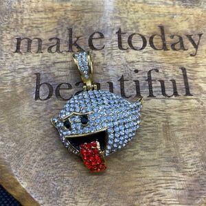 Men’s Iced Out Pendant ! Boo Super Mario .14k Gold Plated.